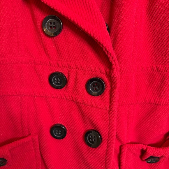 Forever 21 Red Soft Peacoat Jacket Women's Small Button-Up Jacket Y2K Retro Vibe - Picture 5 of 9